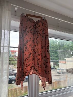 Pink Rosebud Midi Skirt
